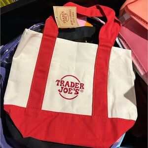 Trader Joe’s Red and White Mini Tote Bag